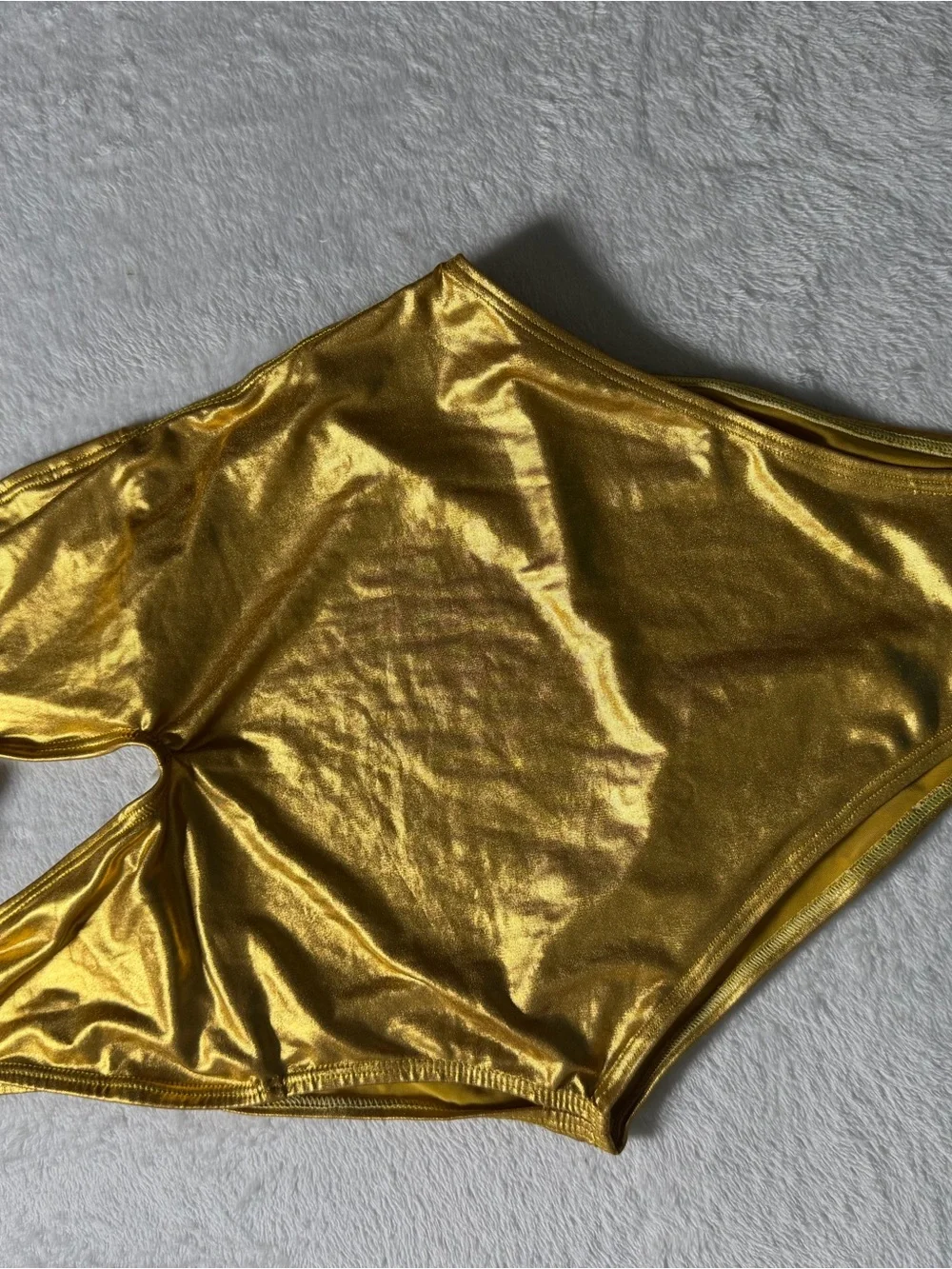 Metallic Gold High-Cut One-Piece Swimsuit